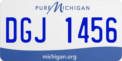 MI license plate DGJ1456