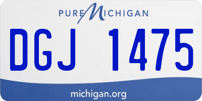 MI license plate DGJ1475