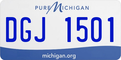 MI license plate DGJ1501