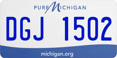 MI license plate DGJ1502