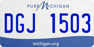 MI license plate DGJ1503