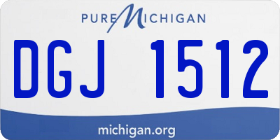 MI license plate DGJ1512