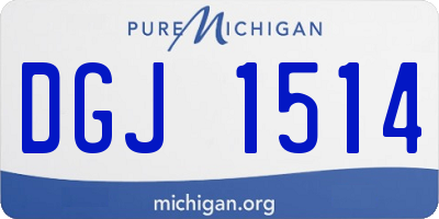 MI license plate DGJ1514