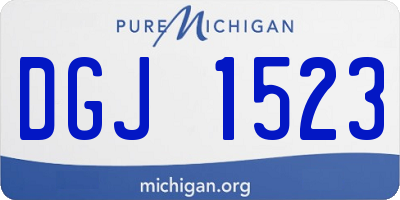 MI license plate DGJ1523