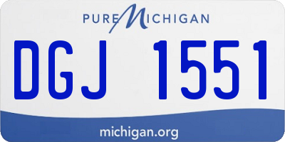 MI license plate DGJ1551