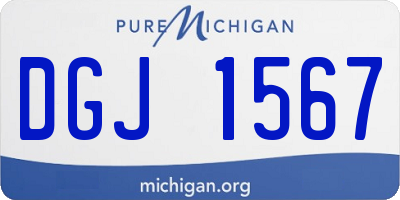 MI license plate DGJ1567