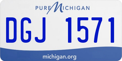 MI license plate DGJ1571