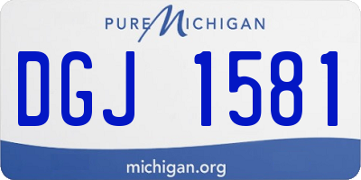 MI license plate DGJ1581