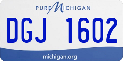 MI license plate DGJ1602