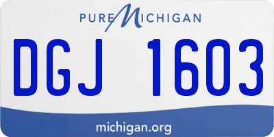 MI license plate DGJ1603