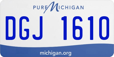 MI license plate DGJ1610