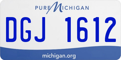 MI license plate DGJ1612