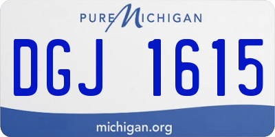 MI license plate DGJ1615