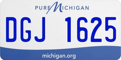 MI license plate DGJ1625