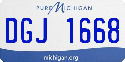 MI license plate DGJ1668