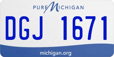 MI license plate DGJ1671