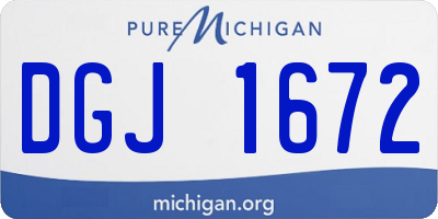 MI license plate DGJ1672