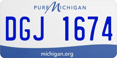 MI license plate DGJ1674