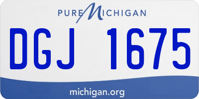 MI license plate DGJ1675