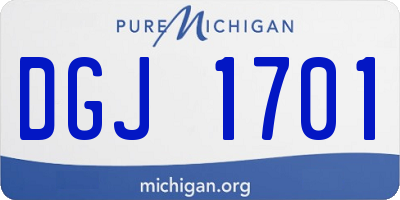 MI license plate DGJ1701