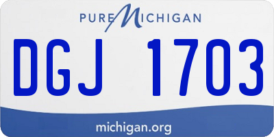 MI license plate DGJ1703