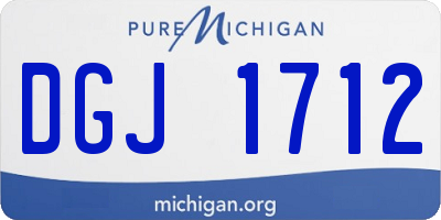 MI license plate DGJ1712