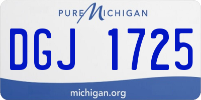 MI license plate DGJ1725