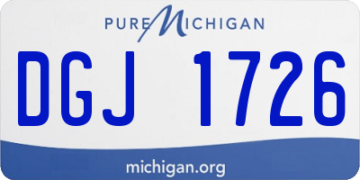 MI license plate DGJ1726