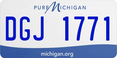 MI license plate DGJ1771