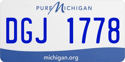 MI license plate DGJ1778