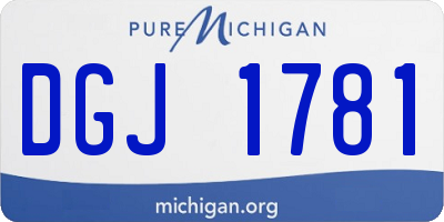 MI license plate DGJ1781