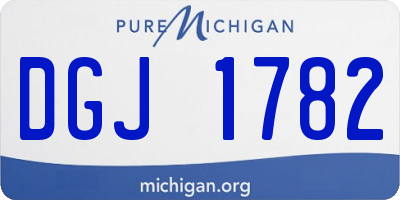 MI license plate DGJ1782