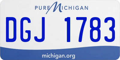 MI license plate DGJ1783