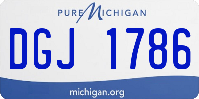 MI license plate DGJ1786