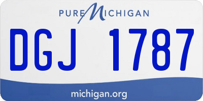 MI license plate DGJ1787