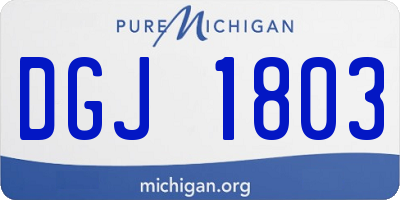 MI license plate DGJ1803