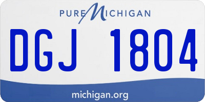 MI license plate DGJ1804