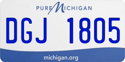 MI license plate DGJ1805