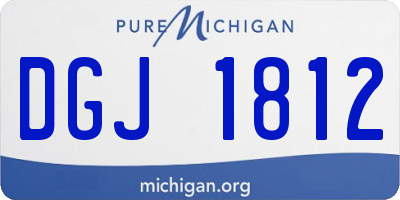MI license plate DGJ1812