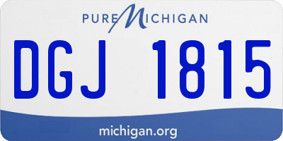 MI license plate DGJ1815