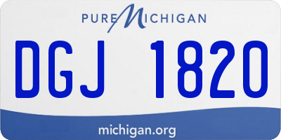 MI license plate DGJ1820