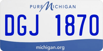 MI license plate DGJ1870