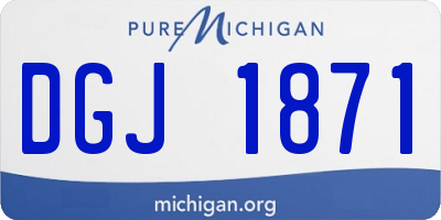 MI license plate DGJ1871