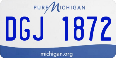 MI license plate DGJ1872