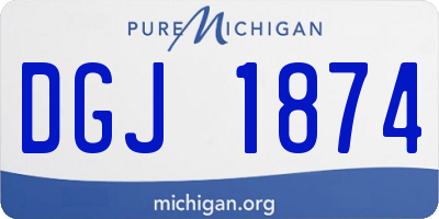 MI license plate DGJ1874