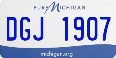 MI license plate DGJ1907