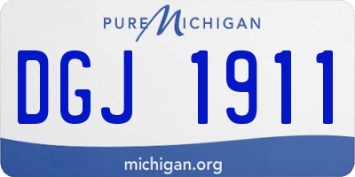 MI license plate DGJ1911