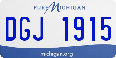 MI license plate DGJ1915