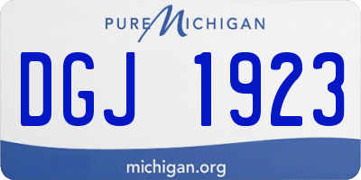 MI license plate DGJ1923