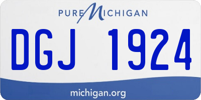 MI license plate DGJ1924